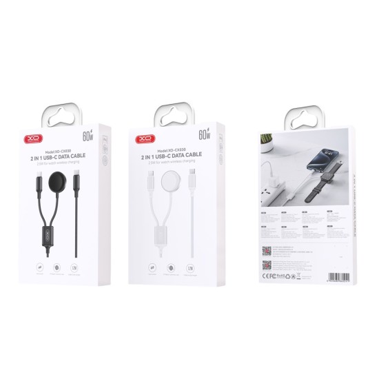 XO CX030 Type-c σε Type-c + Καλώδιο Φόρτισης Ρολογιού Λευκό XO CX030 Type-c σε Type-c + Καλώδιο Φόρτισης Ρολογιού Λευκό