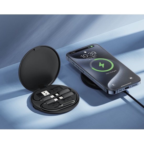 XO CX031 Adapter Family Box + Μαγνητικός ασύρματος φορτιστής 15W Μαύρο