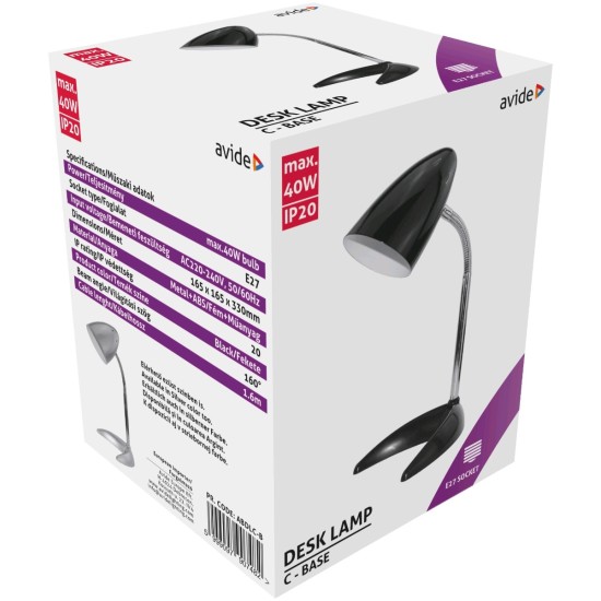 Avide Basic Φωτιστικό Γραφείου C Base Μαύρο Avide Basic Φωτιστικό Γραφείου C Base Μαύρο
