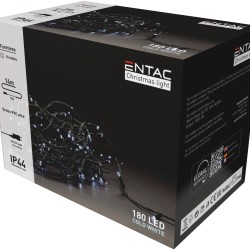 Entac Χριστουγεννιάτικα Λαμπάκια IP44 180 LED Ψυχρό 14m