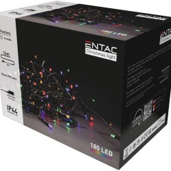 Entac Χριστουγεννιάτικα Λαμπάκια IP44 180 LED Πολύχρωμα 14m