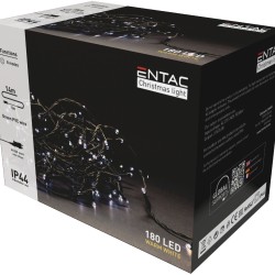 Entac Χριστουγεννιάτικα Λαμπάκια IP44 180 LED Θερμό 14m