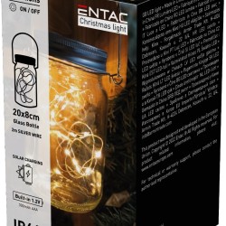 Entac Ηλιακό Μπουκάλι IP44 20 LED Ψείρες Θερμό