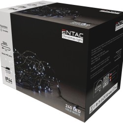 Entac Χριστουγεννιάτικα Λαμπάκια IP44 240 LED Ψυχρό 24m