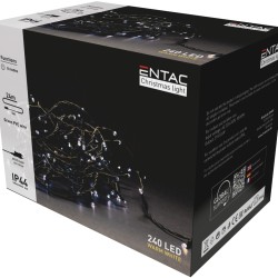 Entac Χριστουγεννιάτικα Λαμπάκια IP44 240 LED  Θερμό 24m