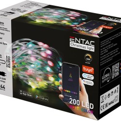 Entac Χριστουγεννιάτικα Λαμπάκια IP44 200 LED Σύρμα Πολύχρωμα Tuya APP