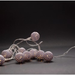 Entac Χριστουγεννιάτικα Εσωτερικές Μεταλλικές Μπάλες 10 LED Θερμό 1m (2xAA Δεν περιλαμβ.)