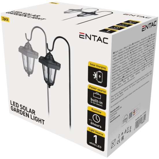 Entac Ηλιακό Κήπου σε Σιδερένιο Στήριγμα 75cm 1 LED 2τμχ/κουτί Entac Ηλιακό Κήπου σε Σιδερένιο Στήριγμα 75cm 1 LED 2τμχ/κουτί