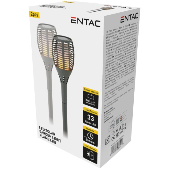 Entac Ηλιακό Κήπου με Εφέ Φλόγας 56cm 33 LED (2τμχ) Entac Ηλιακό Κήπου με Εφέ Φλόγας 56cm 33 LED (2τμχ)