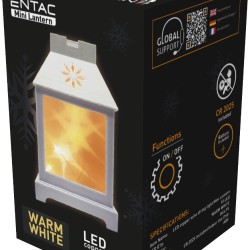 Entac LED Mini Χάλκινο Φανάρι Λευκό 12cm