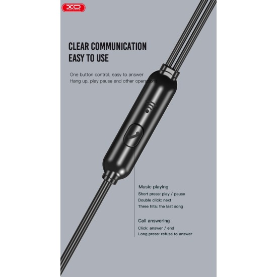 XO EP37 In-ear Handsfree 1.15μ Μαύρο XO EP37 In-ear Handsfree 1.15μ Μαύρο