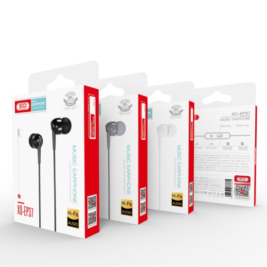 XO EP37 In-ear Handsfree 1.15μ Μαύρο XO EP37 In-ear Handsfree 1.15μ Μαύρο
