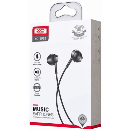 XO EP52 Μεταλλικό in-ear 3.5mm Handsfree Μαύρο
