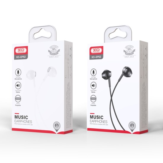 XO EP52 Μεταλλικό in-ear 3.5mm Handsfree Μαύρο