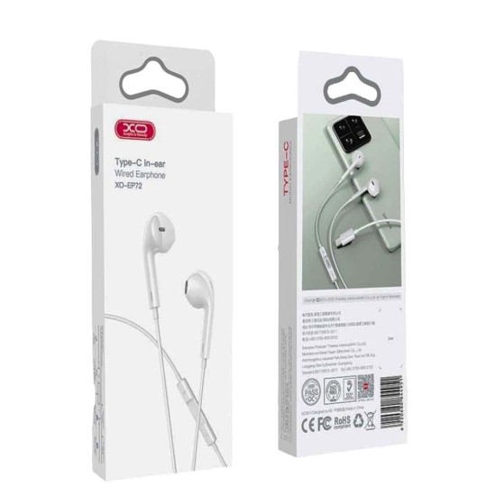 XO EP72 2ης Γενιάς Type-C Handsfree Λευκό Με Ψηφιακή Αποκωδικοποίηση XO EP72 2ης Γενιάς Type-C Handsfree Λευκό Με Ψηφιακή Αποκωδικοποίηση