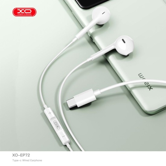 XO EP72 2ης Γενιάς Type-C Handsfree Λευκό Με Ψηφιακή Αποκωδικοποίηση XO EP72 2ης Γενιάς Type-C Handsfree Λευκό Με Ψηφιακή Αποκωδικοποίηση