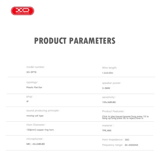 XO EP79 έκτης γενιάς αναδυόμενα ακουστικά Bluetooth lighting flat XO EP79 έκτης γενιάς αναδυόμενα ακουστικά Bluetooth lighting flat