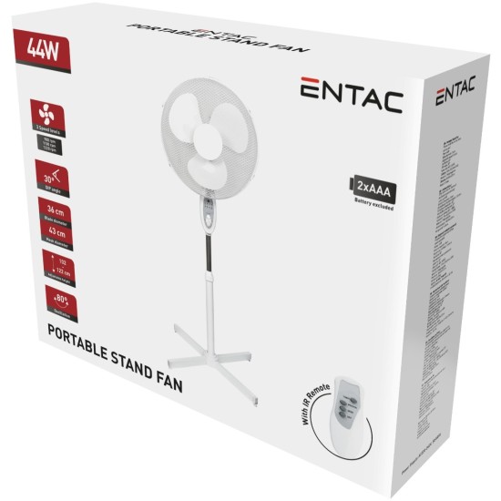 Entac Ανεμιστήρας Ορθοστάτης 44W Pulse με Τηλεχειριστήριο Entac Ανεμιστήρας Ορθοστάτης 44W Pulse με Τηλεχειριστήριο