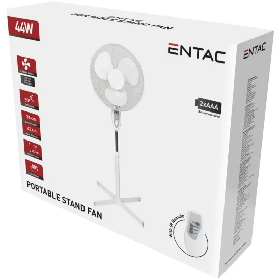 Entac Ανεμιστήρας Ορθοστάτης 44W Pulse με Τηλεχειριστήριο