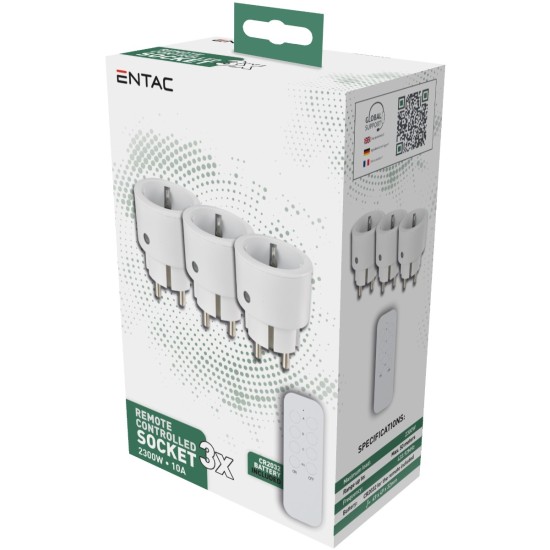 Entac Remote Controlled Socket Set 3xSockets with RC Entac Remote Controlled Socket Set 3xSockets with RC