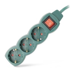 Entac Πολύπριζο 3 Θέσεων με Διακόπτη S1 3G1.5 Πράσινο 3m Entac Πολύπριζο 3 Θέσεων με Διακόπτη S1 3G1.5 Πράσινο 3m