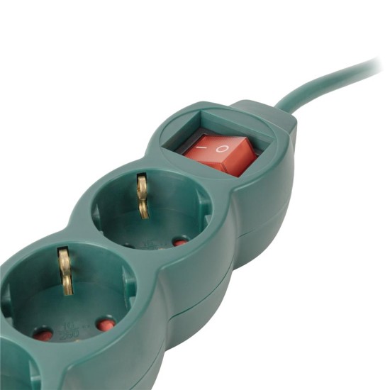 Entac Πολύπριζο 3 Θέσεων με Διακόπτη S1 3G1.5 Πράσινο 3m Entac Πολύπριζο 3 Θέσεων με Διακόπτη S1 3G1.5 Πράσινο 3m