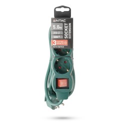 Entac Πολύπριζο 3 Θέσεων με Διακόπτη S1 3G1.5 Πράσινο 5m Entac Πολύπριζο 3 Θέσεων με Διακόπτη S1 3G1.5 Πράσινο 5m
