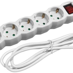 Entac Πολύπριζο 6 Θέσεων Με Διακόπτη 3x1.5mm 1.5m Entac Πολύπριζο 6 Θέσεων Με Διακόπτη 3x1.5mm 1.5m