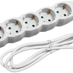 Entac Πολύπριζο 6 Θέσεων Χωρίς Διακόπτη 3x1.5mm 5m