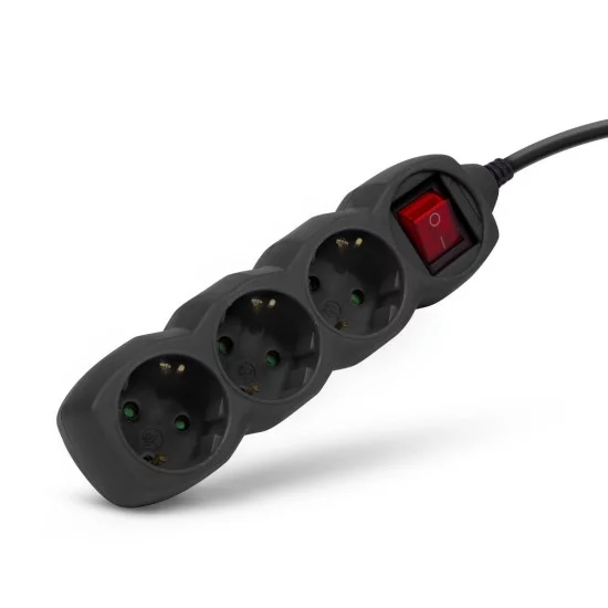 Entac Πολύπριζο 3 Θέσεων Με Διακόπτη 3x1.0mm 1.5m Μαύρο Entac Πολύπριζο 3 Θέσεων Με Διακόπτη 3x1.0mm 1.5m Μαύρο