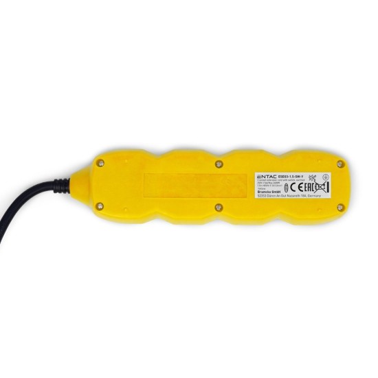 Entac Πολύπριζο 3 Θέσεων Με Διακόπτη 3x1.0mm 1.5m Κίτρινο Entac Πολύπριζο 3 Θέσεων Με Διακόπτη 3x1.0mm 1.5m Κίτρινο
