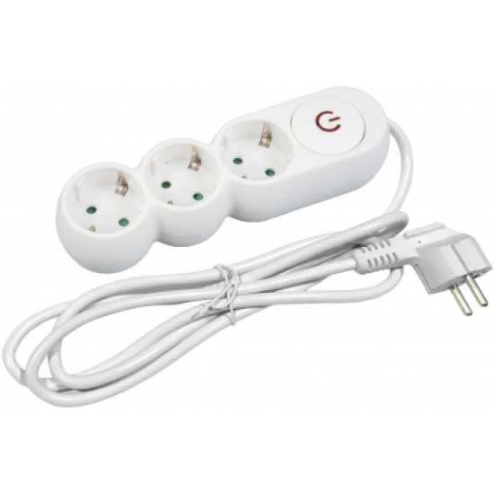 Entac Πολύπριζο Design 3 Θέσεων με Διακόπτη 3G1.5 3m Entac Πολύπριζο Design 3 Θέσεων με Διακόπτη 3G1.5 3m
