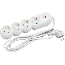 Entac Πολύπριζο Design 4 Θέσεων με Διακόπτη 3G1.5 1.5m