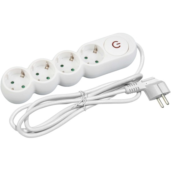 Entac Πολύπριζο Design 4 Θέσεων με Διακόπτη 3G1.5 1.5m Entac Πολύπριζο Design 4 Θέσεων με Διακόπτη 3G1.5 1.5m