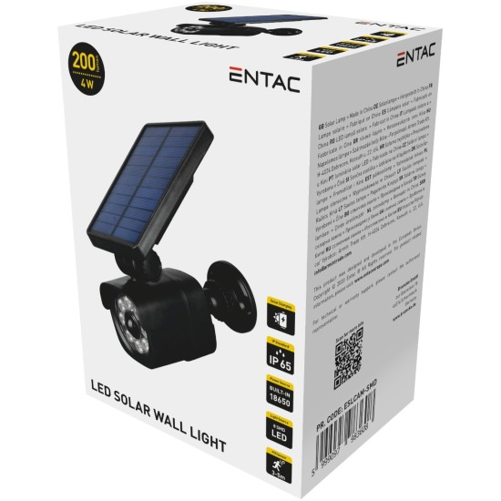 Entac Ηλιακό Φως Τοίχου 4W SMD Ψεύτικη Κάμερα με Ανιχνευτή Κίνησης Entac Ηλιακό Φως Τοίχου 4W SMD Ψεύτικη Κάμερα με Ανιχνευτή Κίνησης