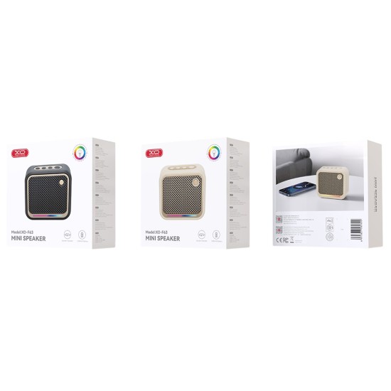 XO F63 Joy Φορητό Bluetooth Ηχείο FM-Radio 5W Μπεζ