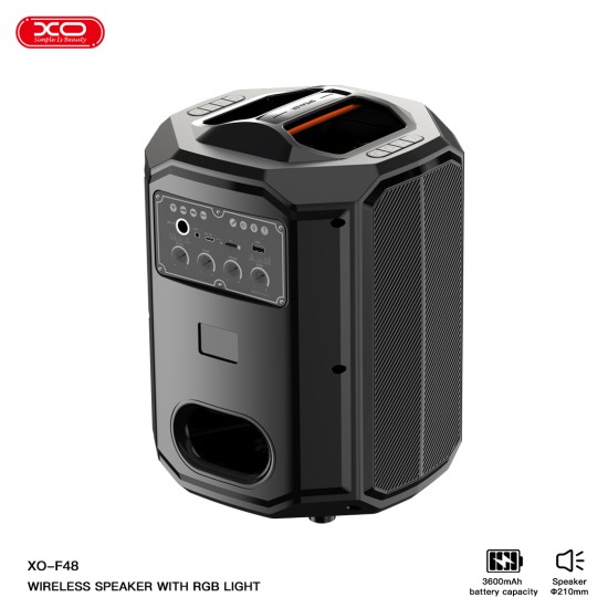 XO F48 Dual 8" RGB Bluetooth Speaker 40W (with remote control) XO F48 Dual 8" RGB Bluetooth Speaker 40W (with remote control)