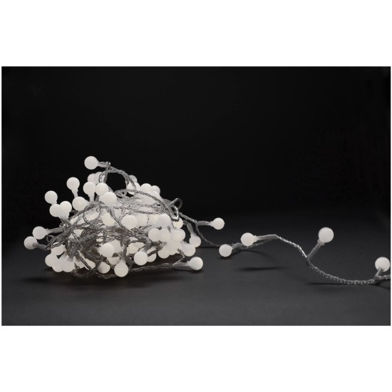 Entac Χριστουγεννιάτικα Λαμπάκια IP44 120 LED 15mm Μπάλες Ψυχρό 9m