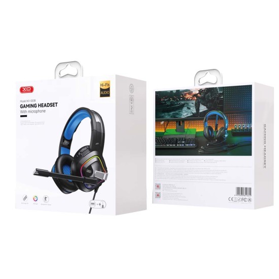 XO GE-08 Static RGB Long Mic Game Ακουστικά USB+Dual 3.5mm
