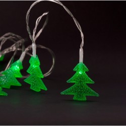 Entac Χριστουγεννιάτικα Εσωτερικά PVC Πράσινα Δέντρα 10 LED 1,65μ (2xAA Δεν περιλαμβ.)