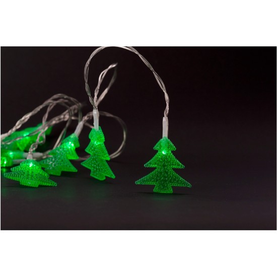Entac Χριστουγεννιάτικα Εσωτερικά PVC Πράσινα Δέντρα 10 LED 1,65μ (2xAA Δεν περιλαμβ.)