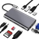 Μετατροπέας 11in1 RJ45 USBx4 VGA HDMIPD SD TF Audio Μετατροπέας 11in1 RJ45 USBx4 VGA HDMIPD SD TF Audio