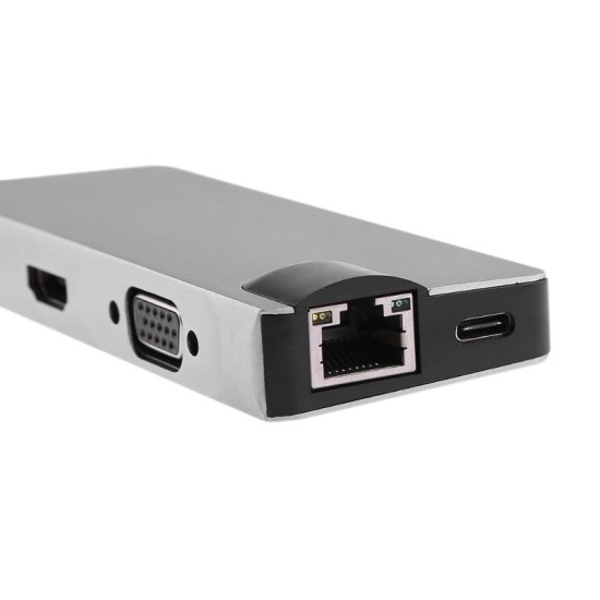 Μετατροπέας 8in1 USB C hub RJ45 HDMI USBx2 VGA SD TF USB3.0x2 Μετατροπέας 8in1 USB C hub RJ45 HDMI USBx2 VGA SD TF USB3.0x2