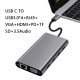 Μετατροπέας 11in1 RJ45 USBx4 VGA HDMIPD SD TF Audio Μετατροπέας 11in1 RJ45 USBx4 VGA HDMIPD SD TF Audio