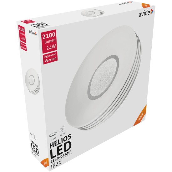 Avide LED Μοντέρνα Πλαφονιέρα Οροφής Helios 24W 380*95.0mm Λευκό 4000K Avide LED Μοντέρνα Πλαφονιέρα Οροφής Helios 24W 380*95.0mm Λευκό 4000K