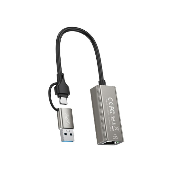 XO HUB018 Αντάπτορας Δικτύου USB σε Type-C 2-σε-1 RJ45 100Mbs XO HUB018 Αντάπτορας Δικτύου USB σε Type-C 2-σε-1 RJ45 100Mbs