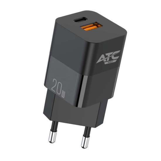ATC-CHF5b Mini PD Fast Charger 20W Μαύρο ATC-CHF5b Mini PD Fast Charger 20W Μαύρο