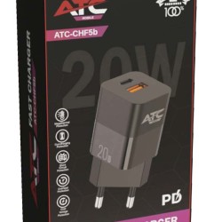 ATC-CHF5b Mini PD Fast Charger 20W Μαύρο ATC-CHF5b Mini PD Fast Charger 20W Μαύρο