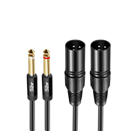 2 poles 6.35mmx2 - 2x XLR male cable 2 poles 6.35mmx2 - 2x XLR male cable
