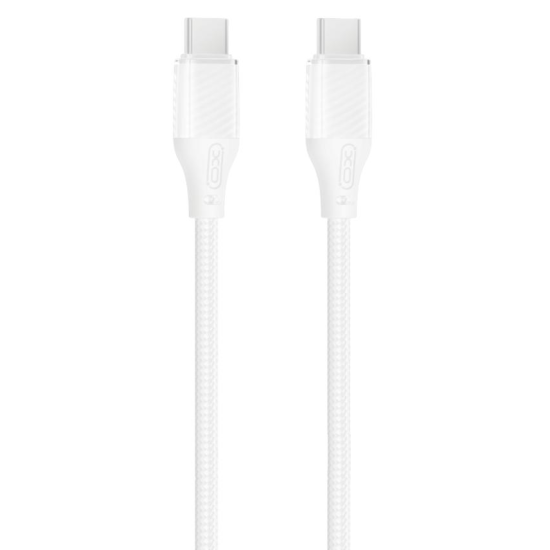 XO NB-Q291B Braided Type-c σε Type-c 60W Καλώδιο Δεδομένων Λευκό